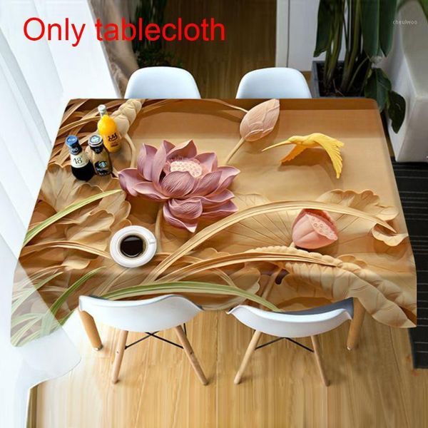 l party mat wedding ornament dining room diy table cloth modern floral print soft home decoration dustproof cover1