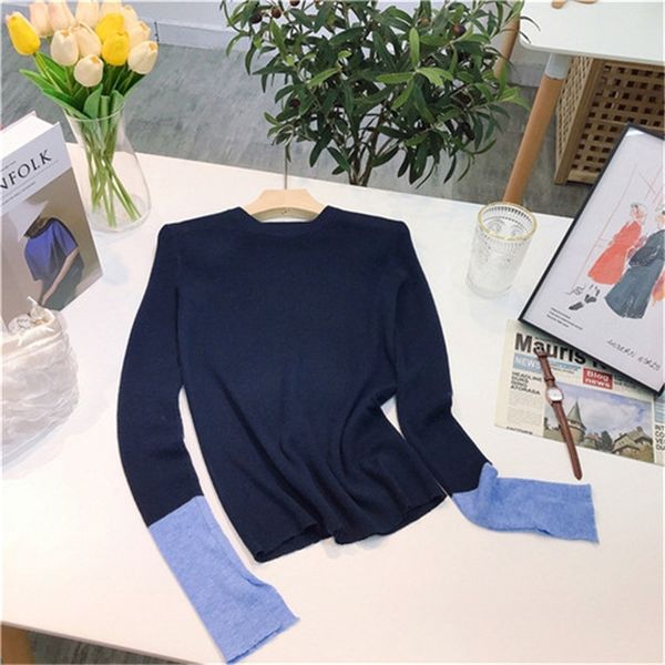 2021 new spring new product niche round neck contrast color split long-sleeved knitted bottoming shirt slim thin sweater l9th, White;black
2021 new spring new product niche round neck contrast color split long-sleeved knitted bottoming shirt slim thin sweater l9th, White;black