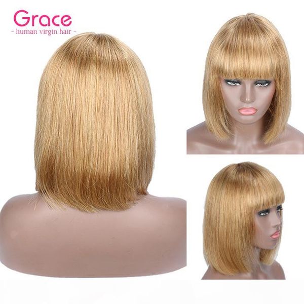 honey blonde natural human hair pixie cut straight raw indian remy glueless bob wigs with bangs #27 full machine made non lace short wig, Black;brown
honey blonde natural human hair pixie cut straight raw indian remy glueless bob wigs with bangs #27 full machine made non lace short wig, Black;brown