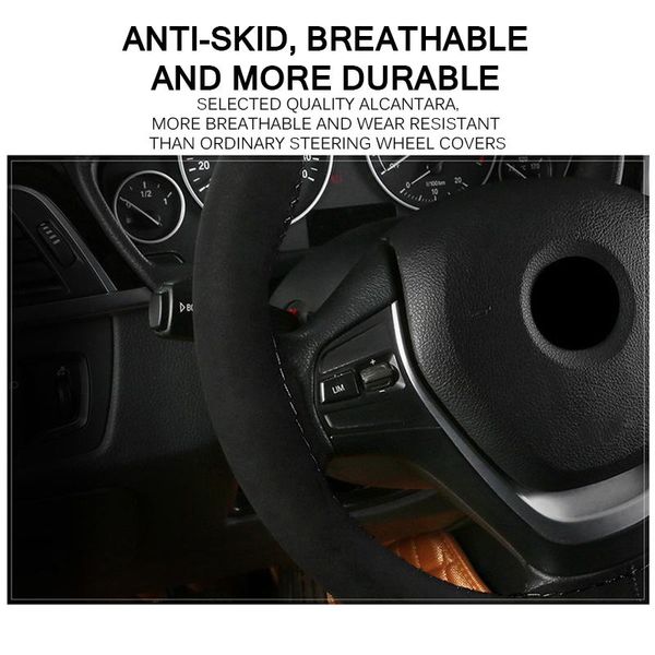 aozbz 38 cm suede fiber soft car steering wheel cover anti-slip car steering-wheel braid stitch on wrap with needle thread
aozbz 38 cm suede fiber soft car steering wheel cover anti-slip car steering-wheel braid stitch on wrap with needle thread