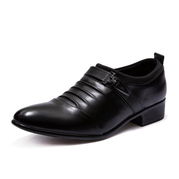 dress shoes fashion spring men business wedding for male pointed toe pu leather classic oxfords formal brand, Black 
dress shoes fashion spring men business wedding for male pointed toe pu leather classic oxfords formal brand, Black