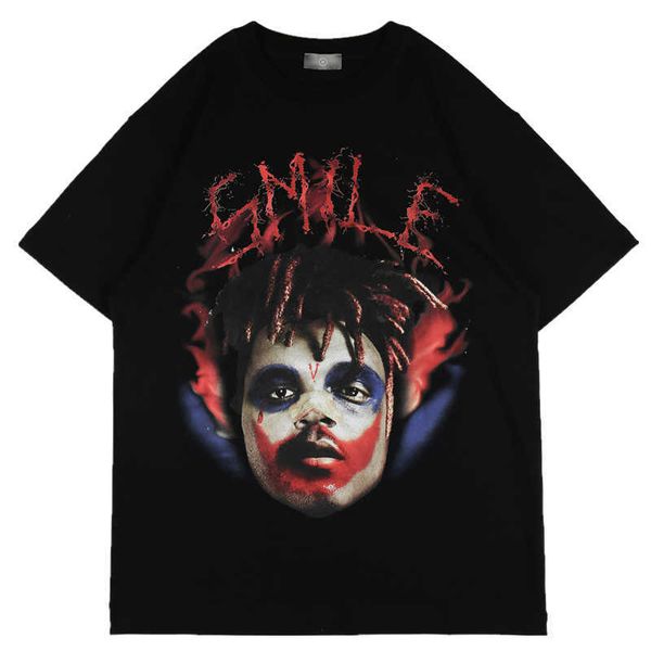 men's t-shirts 2021 summer new high street hip hop fashion brand clown head print men's and women's loose cotton short sleeve, White;black
men's t-shirts 2021 summer new high street hip hop fashion brand clown head print men's and women's loose cotton short sleeve, White;black