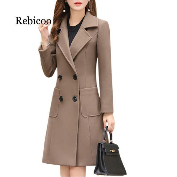women's wool & blends 2021 winter slim slimming fashion temperament long section of the waist woolen coat jacket, Black
women's wool & blends 2021 winter slim slimming fashion temperament long section of the waist woolen coat jacket, Black