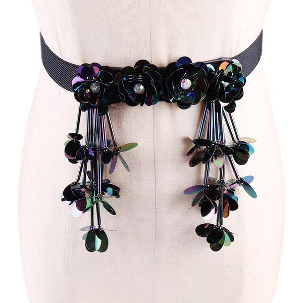 wide elastic belt time-limited cinto feminino bandoleira 2020 new women's flower decoration wild tassel sequins elastic girdle, Black;brown
wide elastic belt time-limited cinto feminino bandoleira 2020 new women's flower decoration wild tassel sequins elastic girdle, Black;brown