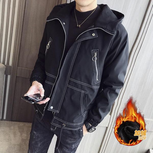 men's jackets 2021 plush jacket coat autumn and winter korean version thickened clothes students, Black;brown
men's jackets 2021 plush jacket coat autumn and winter korean version thickened clothes students, Black;brown