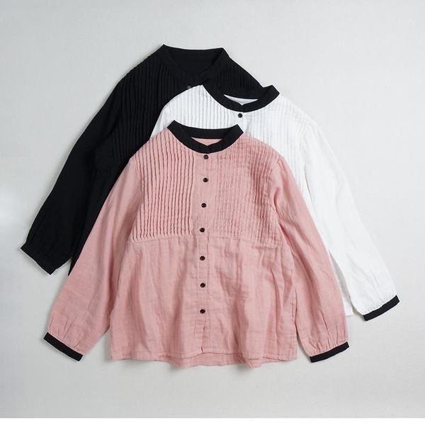 autumn new style japanese mori women's double-layer cotton yarn long-sleeve shirt standing collar loose hem literary slim shirt1, White
autumn new style japanese mori women's double-layer cotton yarn long-sleeve shirt standing collar loose hem literary slim shirt1, White