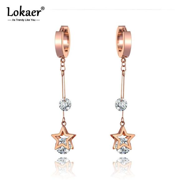 lokaer trendy stainless steel cz crystal star tassel earrings jewelry sparkling rose gold hoop earrings for women girls e20009, Golden;silver
lokaer trendy stainless steel cz crystal star tassel earrings jewelry sparkling rose gold hoop earrings for women girls e20009, Golden;silver