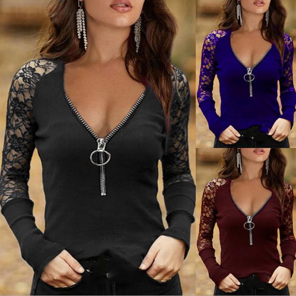 women 2021 v-neck long-sleeved lace hollow female shirts spring casual fashion pure color zipper shirts for women, White
women 2021 v-neck long-sleeved lace hollow female shirts spring casual fashion pure color zipper shirts for women, White