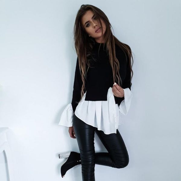 patchwork irregular casual t shirt women turtleneck sleeve t-shirts women streetwear tshirt pullover, White
patchwork irregular casual t shirt women turtleneck sleeve t-shirts women streetwear tshirt pullover, White