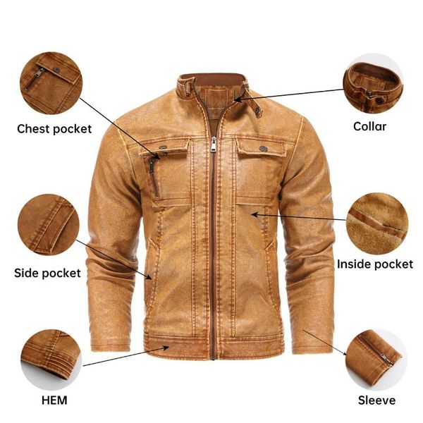 men's fur & faux mens clothing leather coat jackets plus size winter jacket men motorcycle 88002, Black
men's fur & faux mens clothing leather coat jackets plus size winter jacket men motorcycle 88002, Black