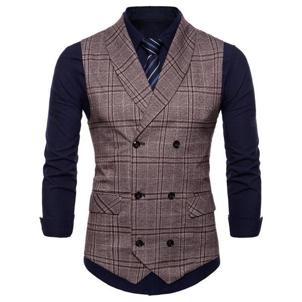 men's vests 2021 plaid suit vest business for men casual slim fit waistcoat formal groomsmen wedding, Black;white
men's vests 2021 plaid suit vest business for men casual slim fit waistcoat formal groomsmen wedding, Black;white