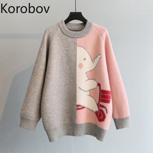 korobov 2019 autumn winter thick cartoon sweaters women long sleeve hit color patchwork pullovers korean kawaii jumper 793361, White;black
korobov 2019 autumn winter thick cartoon sweaters women long sleeve hit color patchwork pullovers korean kawaii jumper 793361, White;black