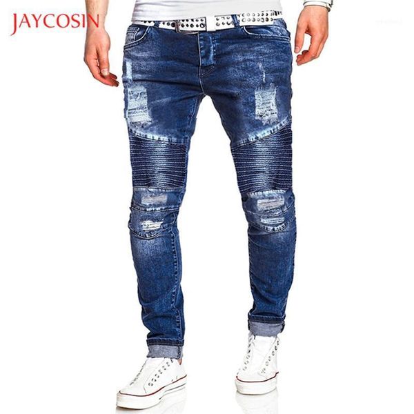 men's jeans jaycosin denim men trousers 2021 casual fashion washed pleated ripped holes button regular pencil pants blue slim fit1
men's jeans jaycosin denim men trousers 2021 casual fashion washed pleated ripped holes button regular pencil pants blue slim fit1