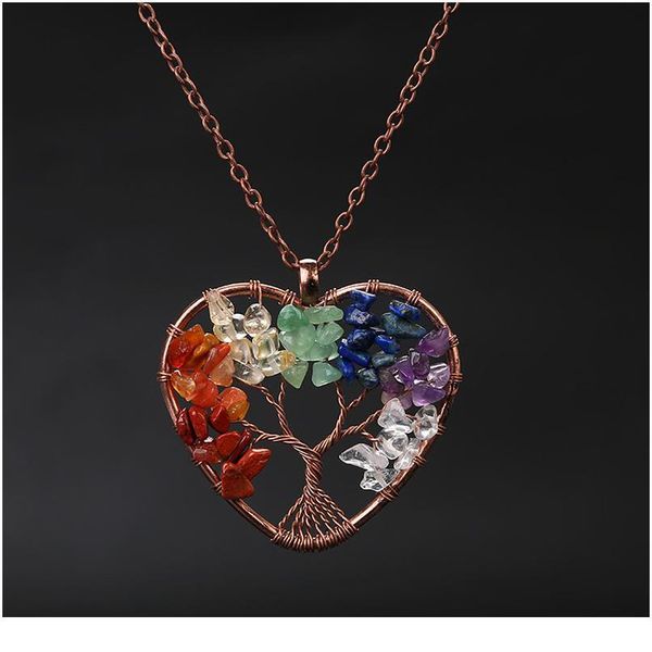 natural stone 7 chakra reiki healing tree of life pendant necklace heart pendants amulet healing crystal women jewe jllczv, Black 
natural stone 7 chakra reiki healing tree of life pendant necklace heart pendants amulet healing crystal women jewe jllczv, Black