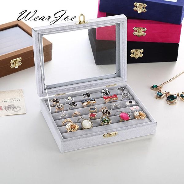 upscale velvet glass cover jewelry storage and packaging gift box with metal lock ring earring display showcase organizer holder, Pink;blue
upscale velvet glass cover jewelry storage and packaging gift box with metal lock ring earring display showcase organizer holder, Pink;blue