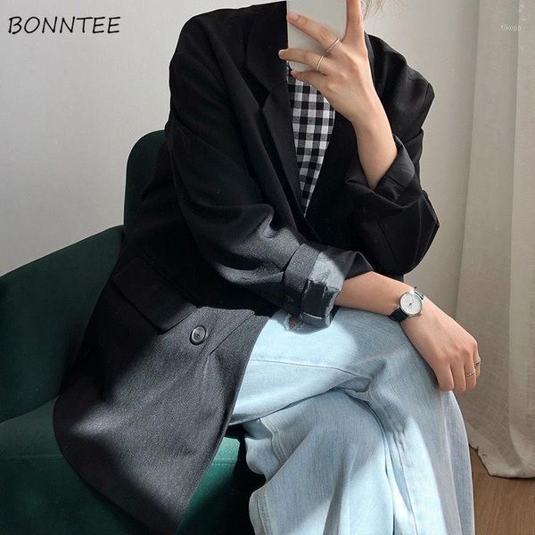 blazers women casual stylish korean simple fashion double breasted womens outwear chic solid notched autumn femme blazer new1, White;black
blazers women casual stylish korean simple fashion double breasted womens outwear chic solid notched autumn femme blazer new1, White;black