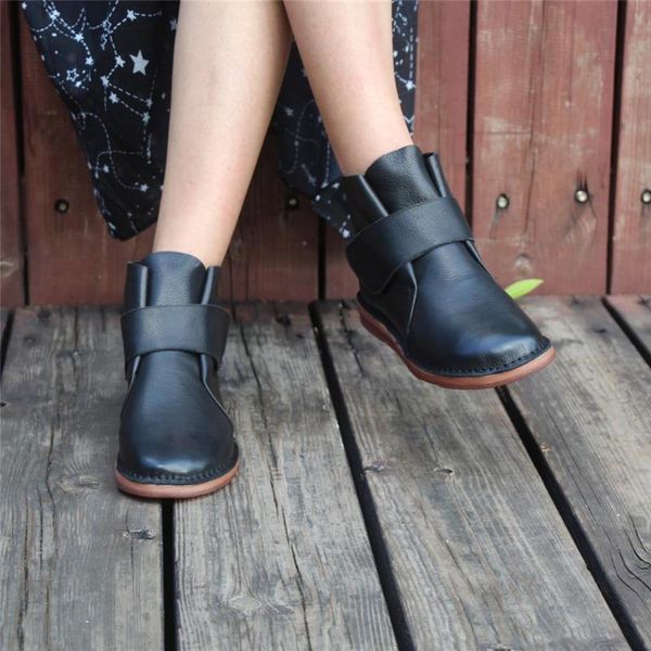 handmade womens leather ankle boot black/coffee