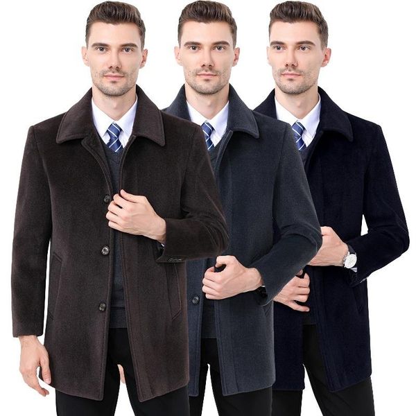 luxury new products fall / winter 2020 men's jacket middle aged and elderly casual dad's lapel cashmere coat, Black
luxury new products fall / winter 2020 men's jacket middle aged and elderly casual dad's lapel cashmere coat, Black