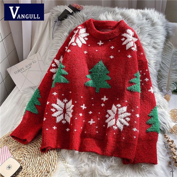 vangull red christmas snowflake pullover sweater women winter new thicken casual soft loose round neck long sleeves knitted top, Black
vangull red christmas snowflake pullover sweater women winter new thicken casual soft loose round neck long sleeves knitted top, Black