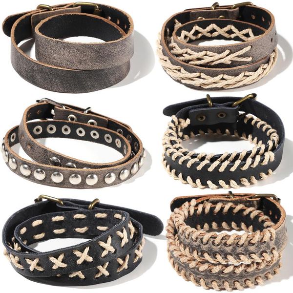 wybu adjustable casual braided leather bracelet for men women cuff wrap bracelet black brown pin clasp outdoor belt bracelets, Golden;silver
wybu adjustable casual braided leather bracelet for men women cuff wrap bracelet black brown pin clasp outdoor belt bracelets, Golden;silver