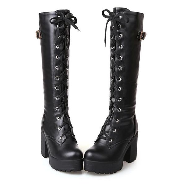 spring autumn lacing knee high boots women fashion black white square heel woman leather shoes winter pu size36 37 38 #sj2s
spring autumn lacing knee high boots women fashion black white square heel woman leather shoes winter pu size36 37 38 #sj2s