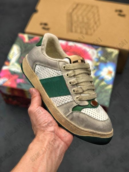 classic distressed dirty leather screener ace green red stripe italy sneakers designer trainers lace up low cut casual shoes, Black
classic distressed dirty leather screener ace green red stripe italy sneakers designer trainers lace up low cut casual shoes, Black