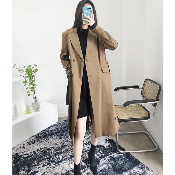 2020 autumn and winter women mid-length coat long sleeve notched single-breasted outwear with sashes pockets, Tan;black
2020 autumn and winter women mid-length coat long sleeve notched single-breasted outwear with sashes pockets, Tan;black