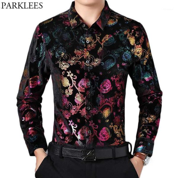 shiny floral print velvet dress shirts men slim fit long sleeve stylish velour shirt mens social casual party prom chemise homme1, White;black
shiny floral print velvet dress shirts men slim fit long sleeve stylish velour shirt mens social casual party prom chemise homme1, White;black
