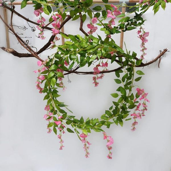 wisteria artificial hanging flowers vine garland wedding arch decoration fake plants foliage rattan ivy wall home decor1
wisteria artificial hanging flowers vine garland wedding arch decoration fake plants foliage rattan ivy wall home decor1