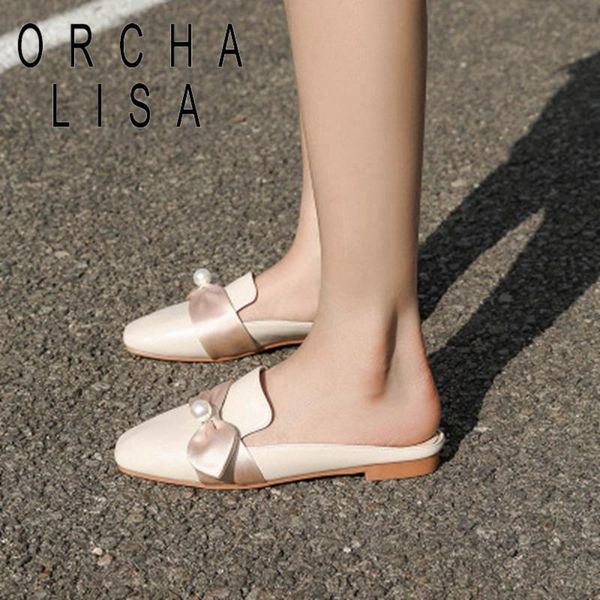 slippers orchalisa 2021 ladies slipper square toe flat soft slip-on elegant silk pearl designer breathable mules outdoor female a3421, Black 
slippers orchalisa 2021 ladies slipper square toe flat soft slip-on elegant silk pearl designer breathable mules outdoor female a3421, Black