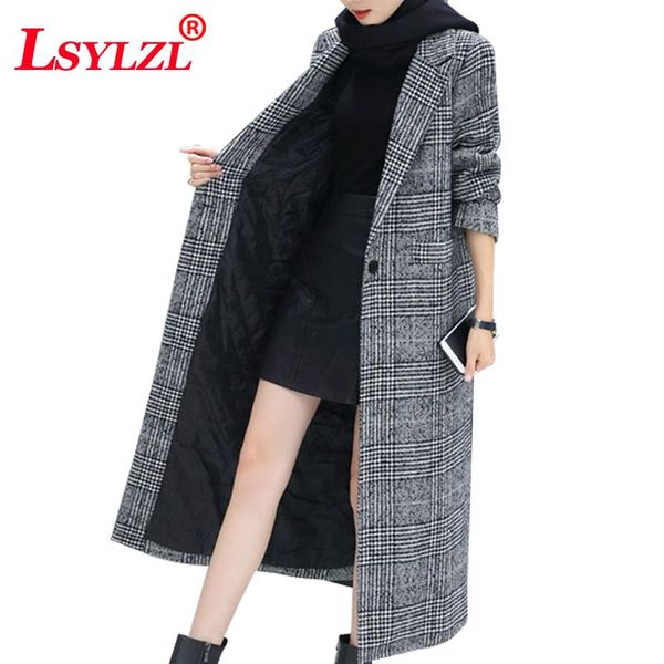 fashion woolen coat winter women long 2020 new quality elegant classic plaid woolen jacket winter single button b703, Black
fashion woolen coat winter women long 2020 new quality elegant classic plaid woolen jacket winter single button b703, Black