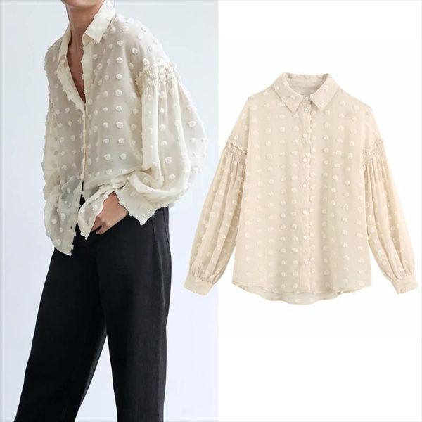 summer za white polka dot blouse women 2020 label collar front buttons retro shirts woman long sleeve with ruffle trim
summer za white polka dot blouse women 2020 label collar front buttons retro shirts woman long sleeve with ruffle trim