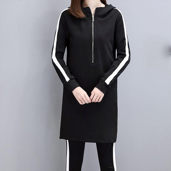 in stock 2019 slim black hoodies women set plus size stripe side casual two piece set women zipper long hooded sweatshirt pant, Gray
in stock 2019 slim black hoodies women set plus size stripe side casual two piece set women zipper long hooded sweatshirt pant, Gray