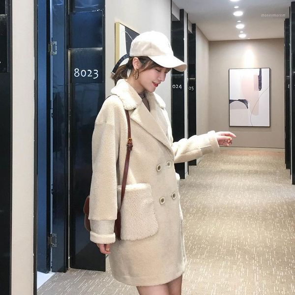 women's fur & faux sheep sheared long compound coat whom one double-breasted cashmere coat1, Black
women's fur & faux sheep sheared long compound coat whom one double-breasted cashmere coat1, Black