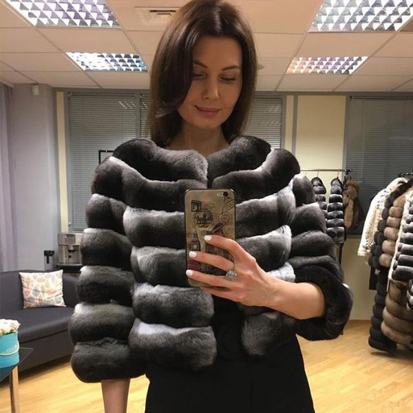 women's fur & faux women jacket cropped chinchilla color coat latest design real rex outwear ng, Black
women's fur & faux women jacket cropped chinchilla color coat latest design real rex outwear ng, Black