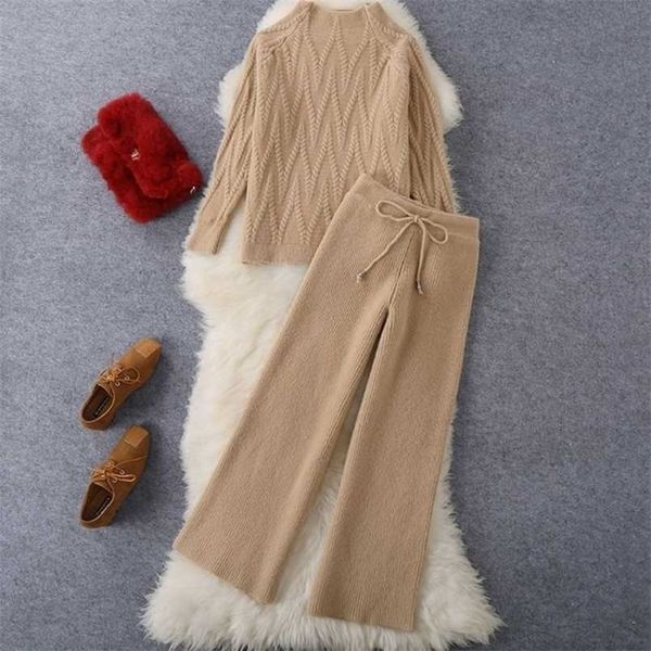high-quality winter knitted 2 piece sets women's thick warm casual pullover sweaters+wide leg pants tracksuits korean outfits 211221, White
high-quality winter knitted 2 piece sets women's thick warm casual pullover sweaters+wide leg pants tracksuits korean outfits 211221, White