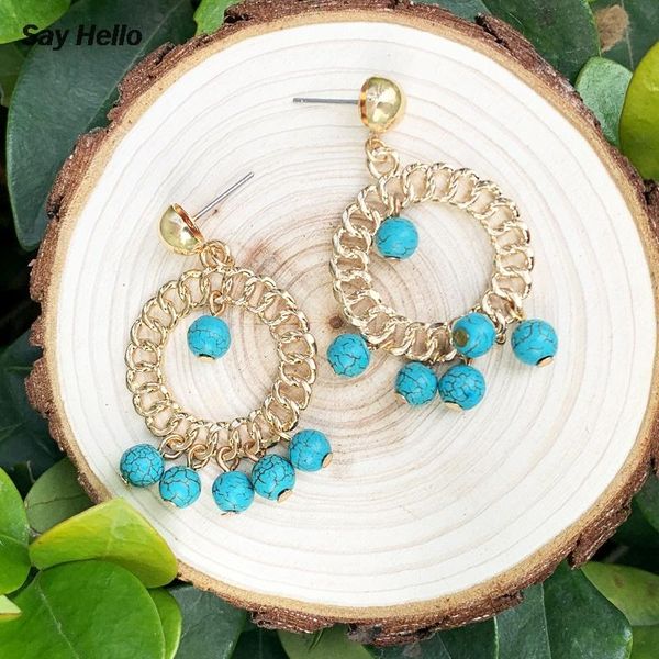 dangle & chandelier say hello boho fashion small stone round turquoises earrings for women metal circle drop jewelry brincos b0409, Silver
dangle & chandelier say hello boho fashion small stone round turquoises earrings for women metal circle drop jewelry brincos b0409, Silver