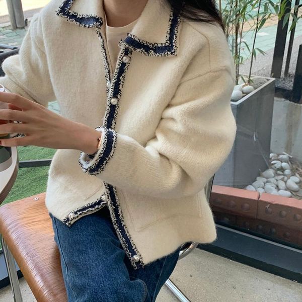 women's jackets autumn winter women coat long sleeve pearl buttons turn down collar loose ladies korean style casual outerwear elegant, Black;brown
women's jackets autumn winter women coat long sleeve pearl buttons turn down collar loose ladies korean style casual outerwear elegant, Black;brown