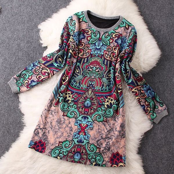 2020 spring autumn clothing new women's dress spring and autumn new large women's printed long sleeve bottomed dress for women qur, Black;gray
2020 spring autumn clothing new women's dress spring and autumn new large women's printed long sleeve bottomed dress for women qur, Black;gray