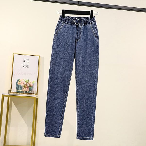 plus size elastic waist jeans woman high waist stretch trousers with ring straight denim korean loose casual elastic pants 5xl, Blue
plus size elastic waist jeans woman high waist stretch trousers with ring straight denim korean loose casual elastic pants 5xl, Blue