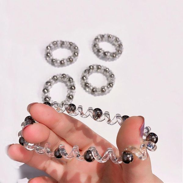 cute beaded transparent telephone hair band line rope headwear girl women's ponytail holder accessories cute beaded wmthsz bdesybag, Silver
cute beaded transparent telephone hair band line rope headwear girl women's ponytail holder accessories cute beaded wmthsz bdesybag, Silver