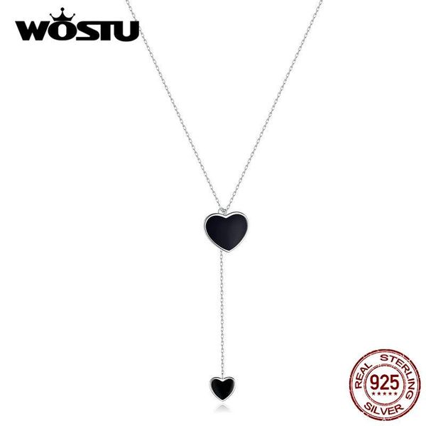wostu dangle heart necklace 925 sterling silver black enamel long chain double heart necklace for women wedding jewelry ctn095
wostu dangle heart necklace 925 sterling silver black enamel long chain double heart necklace for women wedding jewelry ctn095