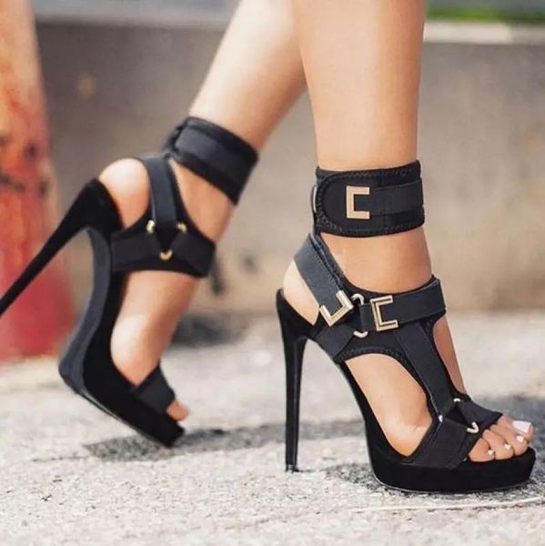 2020 women platform sandals open toe cut out high heels shoes hook-and-loop ankle strap stiletto shoes buckle decor sandals, Black
2020 women platform sandals open toe cut out high heels shoes hook-and-loop ankle strap stiletto shoes buckle decor sandals, Black