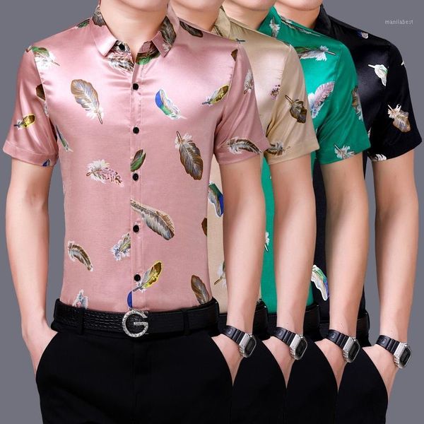 new male silk shirts summer mens fashion printing satin silk clothes short sleeve soft shirt, White;black
new male silk shirts summer mens fashion printing satin silk clothes short sleeve soft shirt, White;black