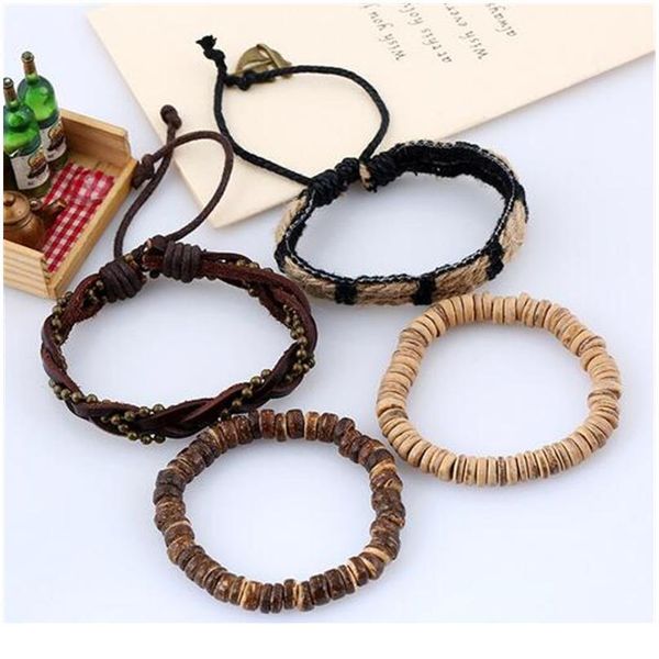 vintage handmade multilayer leather bracelet sets men fashion braiding black rope wrap charm bracelets & bangles m wmtrde, Golden;silver
vintage handmade multilayer leather bracelet sets men fashion braiding black rope wrap charm bracelets & bangles m wmtrde, Golden;silver