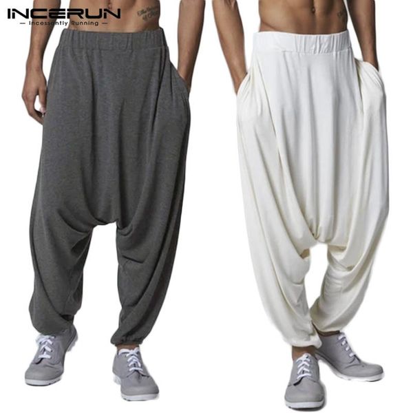 men's pants leisure men drop crotch incerun fashion solid color oversized trousers 2021 casual elastic waist pantalones streetwear 5xl, Black
men's pants leisure men drop crotch incerun fashion solid color oversized trousers 2021 casual elastic waist pantalones streetwear 5xl, Black