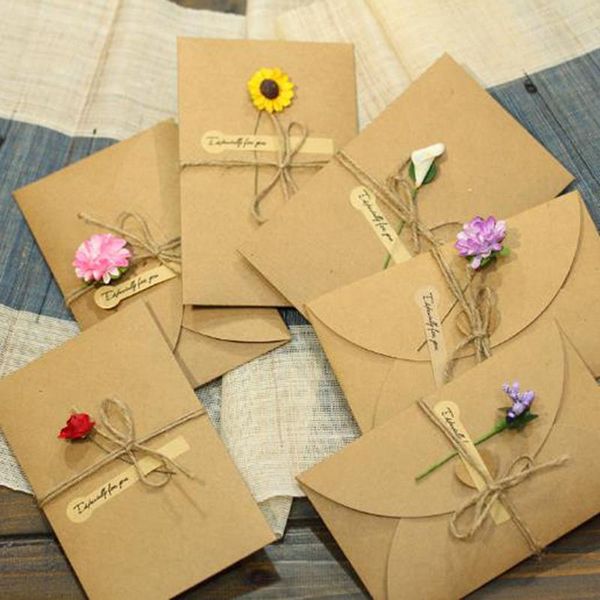 1pc retro diy kraft paper invitation greeting card with envelope handmade dry flower wedding party invitation envelopes
1pc retro diy kraft paper invitation greeting card with envelope handmade dry flower wedding party invitation envelopes