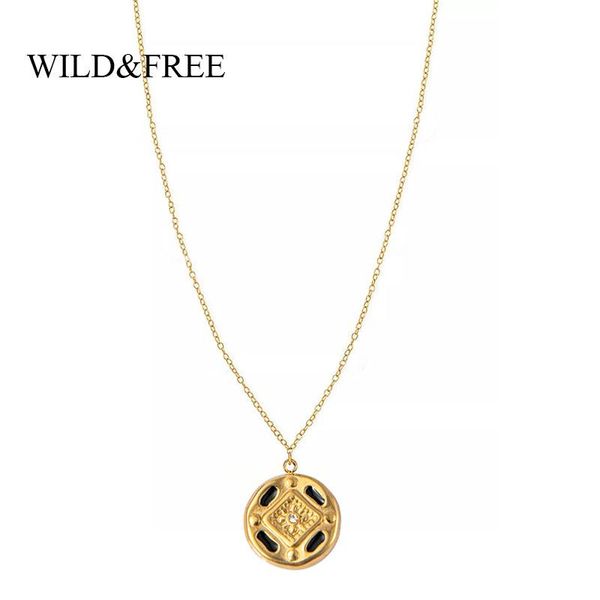 wild&vintage gold pendant necklace for women enamel crystal necklaces stainless steel summer fashion jewelry gift, Silver
wild&vintage gold pendant necklace for women enamel crystal necklaces stainless steel summer fashion jewelry gift, Silver