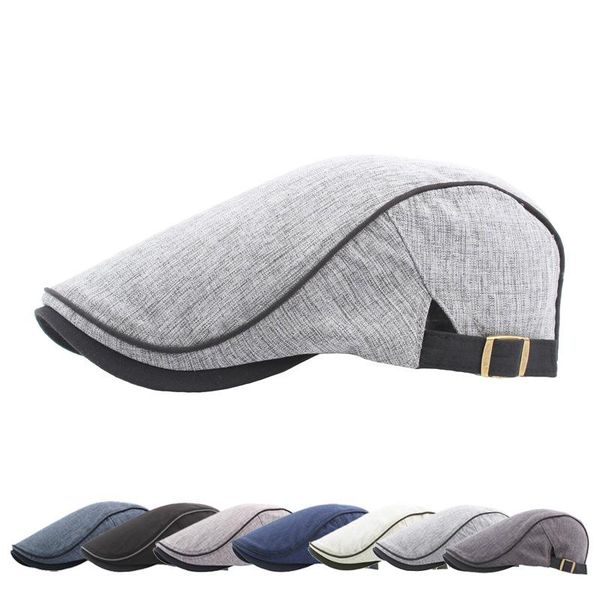 berets fashion golf caps women men adjustable british style retro sun hats outdoor sports solid color visors ladies, Blue;gray
berets fashion golf caps women men adjustable british style retro sun hats outdoor sports solid color visors ladies, Blue;gray