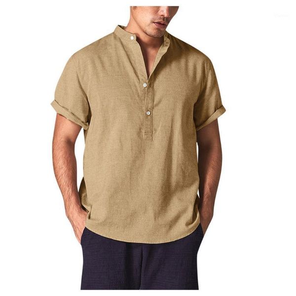 2020 summer new men's casual fashion short sleeve solid button down summer breathable and comfortable linen cotton shirt #yl101, White;black
2020 summer new men's casual fashion short sleeve solid button down summer breathable and comfortable linen cotton shirt #yl101, White;black
